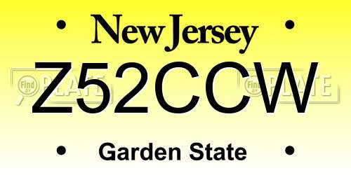 Z52CCW New Jersey License Plate