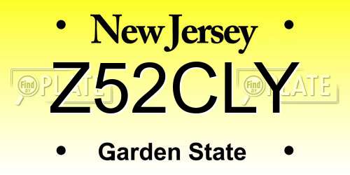 Z52CLY New Jersey License Plate