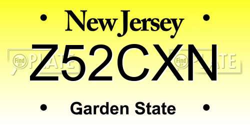 Z52CXN New Jersey License Plate