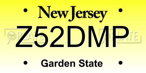 Z52DMP New Jersey License Plate