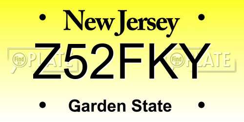 Z52FKY New Jersey License Plate