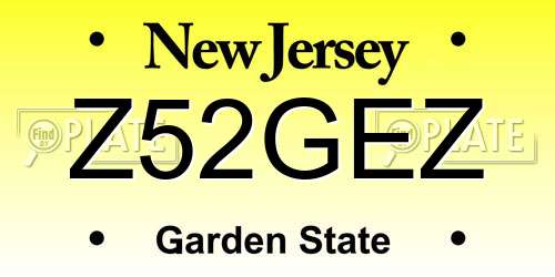 Z52GEZ New Jersey License Plate