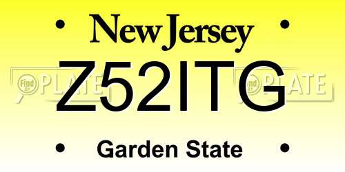 Z52ITG New Jersey License Plate