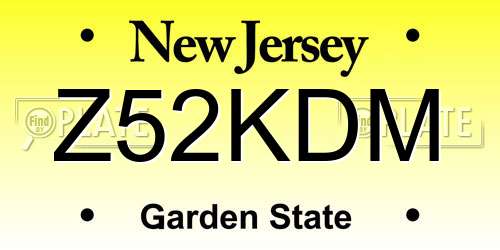 Z52KDM New Jersey License Plate