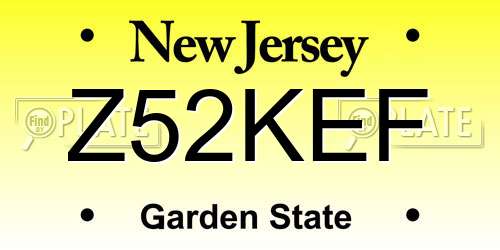 Z52KEF New Jersey License Plate