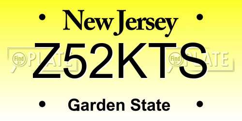 Z52KTS New Jersey License Plate