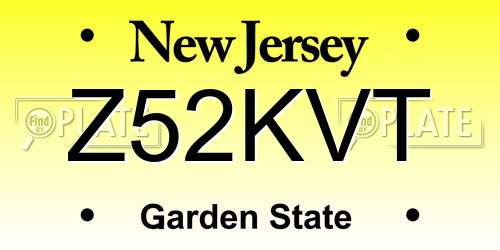 Z52KVT New Jersey License Plate