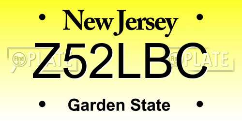 Z52LBC New Jersey License Plate