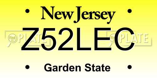 Z52LEC New Jersey License Plate