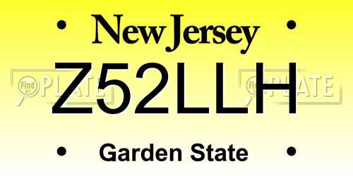 Z52LLH New Jersey License Plate