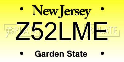 Z52LME New Jersey License Plate