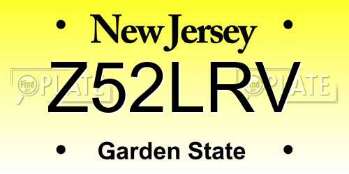 Z52LRV New Jersey License Plate