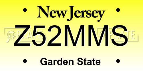 Z52MMS New Jersey License Plate