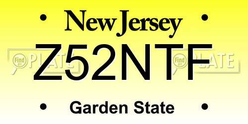 Z52NTF New Jersey License Plate
