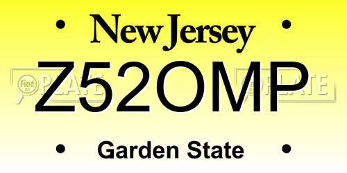 Z52OMP New Jersey License Plate