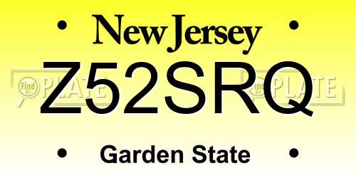 Z52SRQ New Jersey License Plate