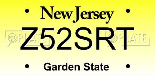 Z52SRT New Jersey License Plate