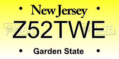 Z52TWE New Jersey License Plate