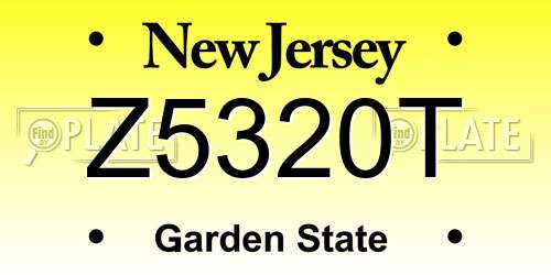 Z5320T New Jersey License Plate