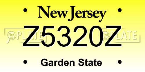 Z5320Z New Jersey License Plate