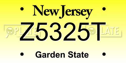 Z5325T New Jersey License Plate