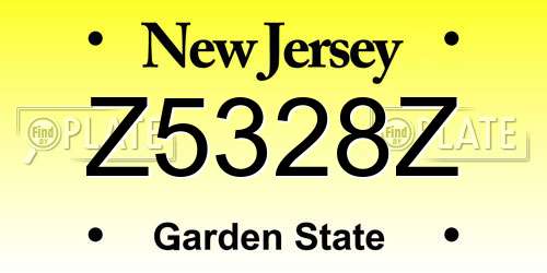 Z5328Z New Jersey License Plate