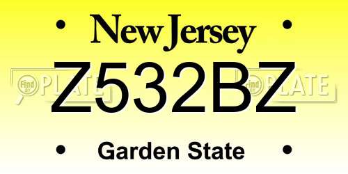 Z532BZ New Jersey License Plate