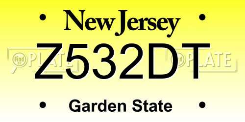 Z532DT New Jersey License Plate