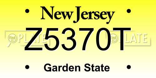 Z5370T New Jersey License Plate