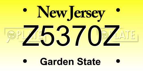 Z5370Z New Jersey License Plate