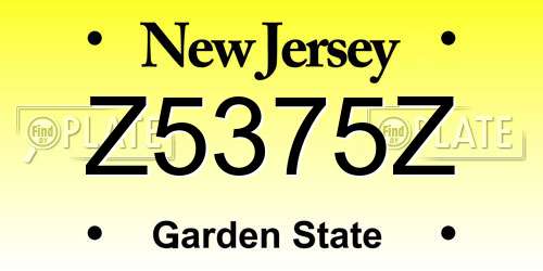 Z5375Z New Jersey License Plate