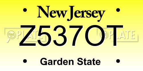 Z537OT New Jersey License Plate