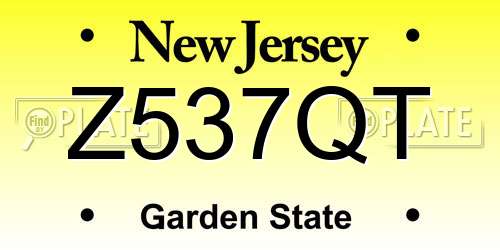Z537QT New Jersey License Plate