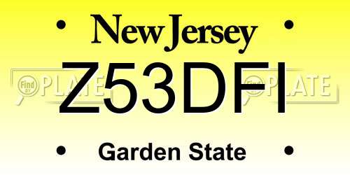Z53DFI New Jersey License Plate