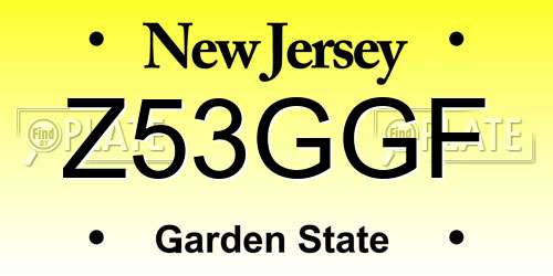 Z53GGF New Jersey License Plate