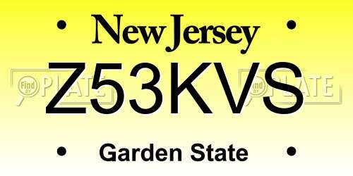 Z53KVS New Jersey License Plate