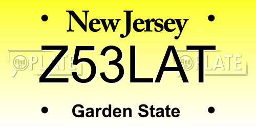 Z53LAT New Jersey License Plate