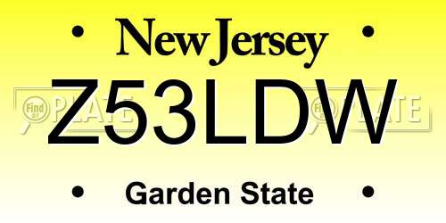 Z53LDW New Jersey License Plate