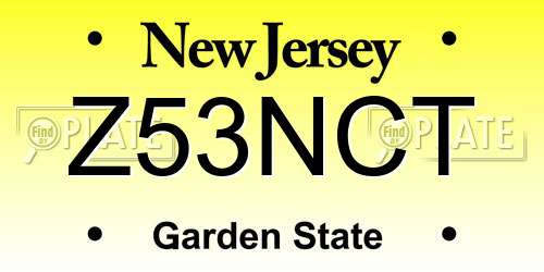 Z53NCT New Jersey License Plate