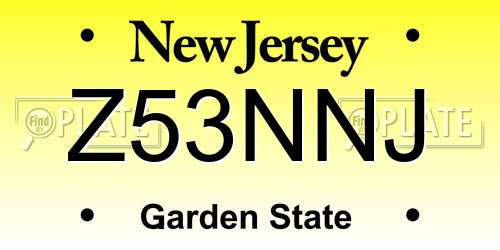 Z53NNJ New Jersey License Plate