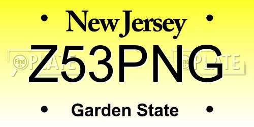 Z53PNG New Jersey License Plate