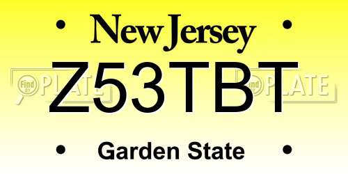 Z53TBT New Jersey License Plate