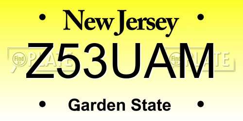 Z53UAM New Jersey License Plate