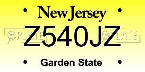 Z540JZ New Jersey License Plate