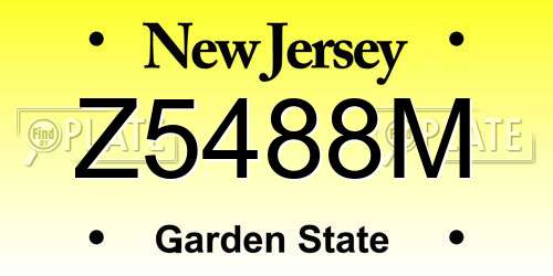 Z5488M New Jersey License Plate