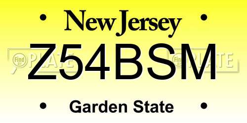 Z54BSM New Jersey License Plate