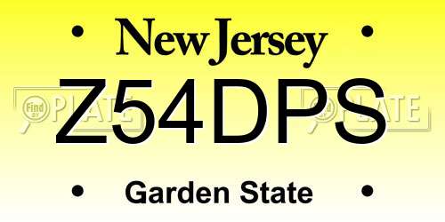 Z54DPS New Jersey License Plate