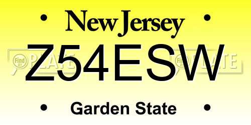 Z54ESW New Jersey License Plate