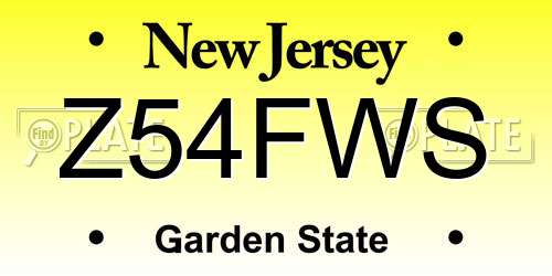 Z54FWS New Jersey License Plate
