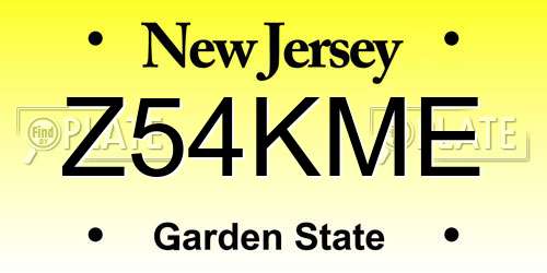 Z54KME New Jersey License Plate